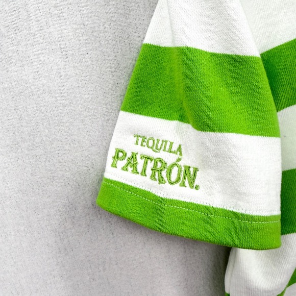 BARBARIAN RUGBY WEAR Womens Polo Shirt Medium Green White Stripe Patron Bee NEW - Picture 9 of 14